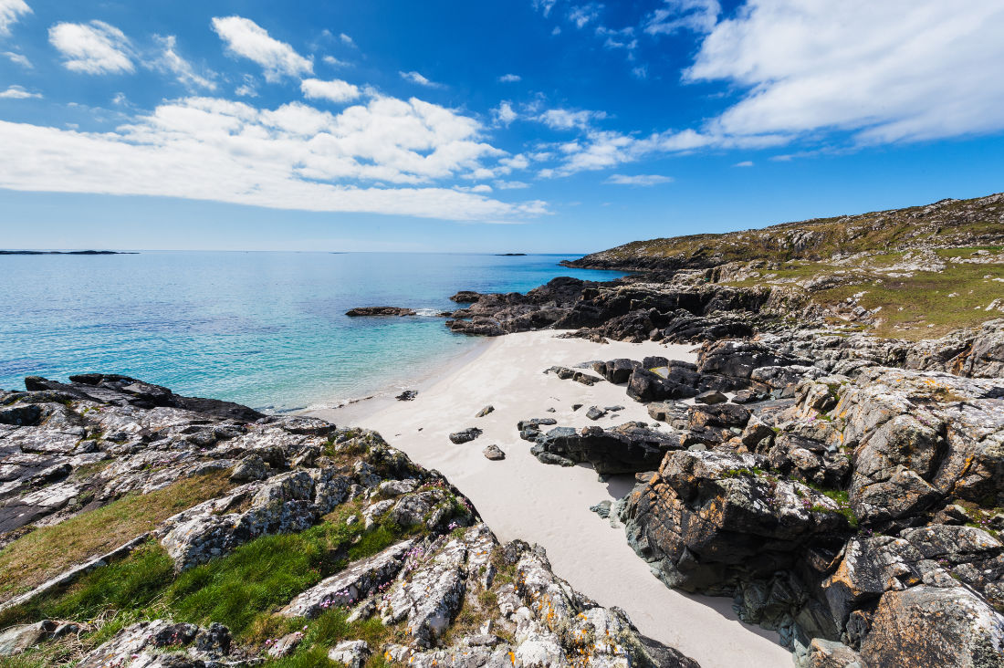 Aillebrack Beach oder Trá Mhóir nahe Bunowen, Co. Galway, Irland