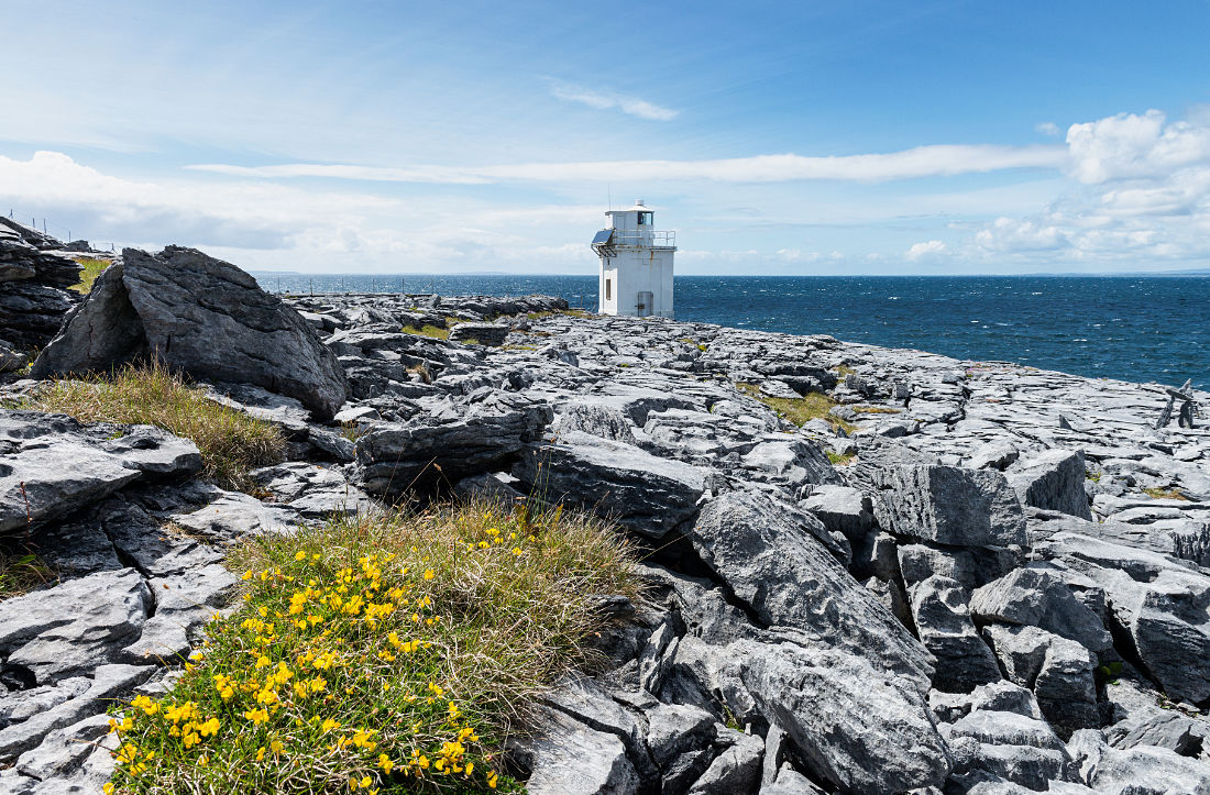 Black Head Lighthouse im Burren, Co. Clare, Irland