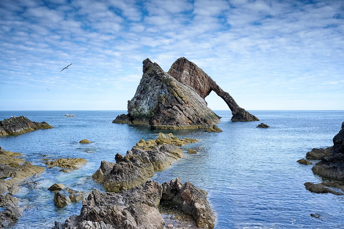 Bow Fiddle Rock in Portknockie, Banff, Scotland