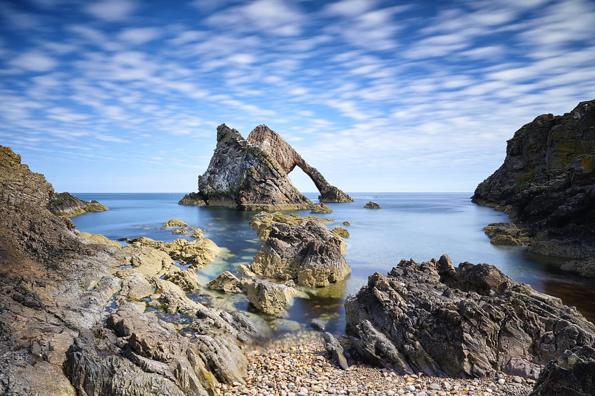 Bow Fiddle Rock in Portknockie, Banff, Scotland