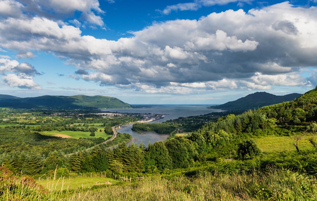 Carlingford Lough vom Flagstaff Viewpoint, Co. Armagh, Nordirland