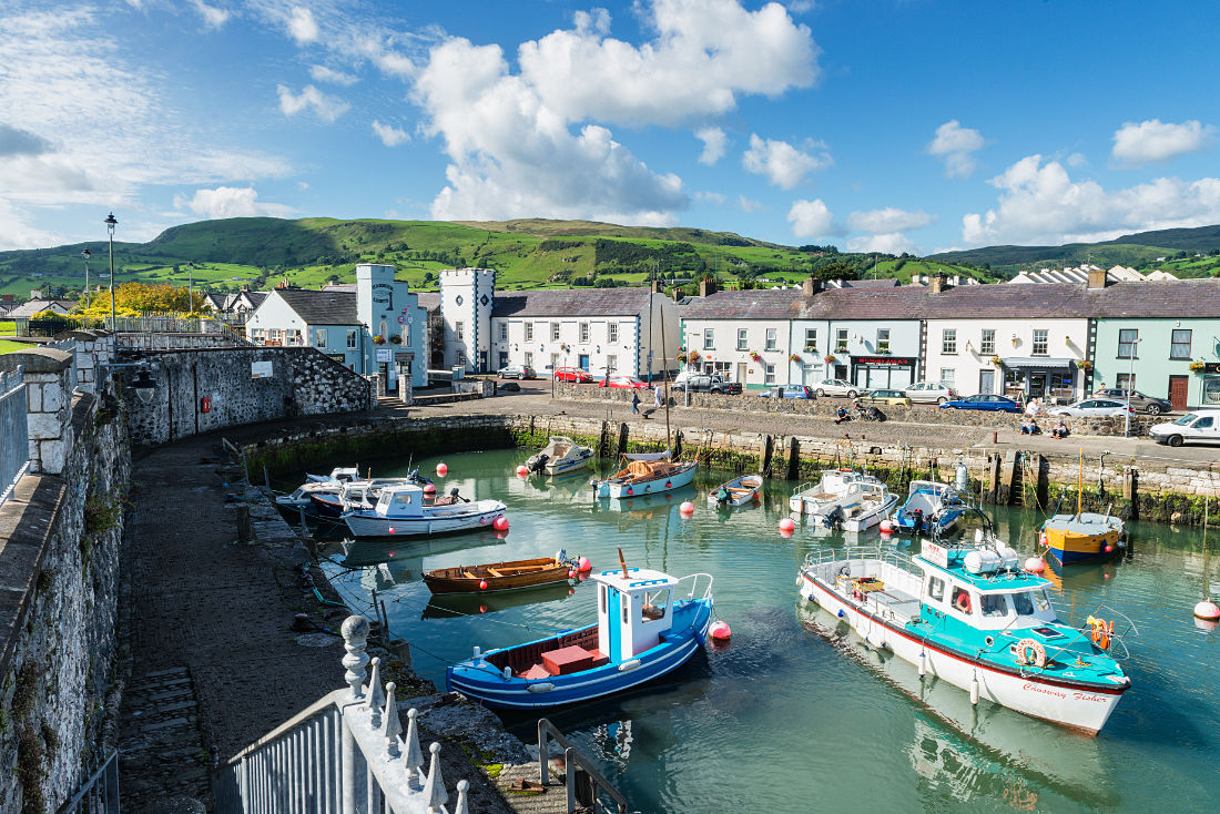 Carnlough Harbour in Co. Antrim, Nordirland