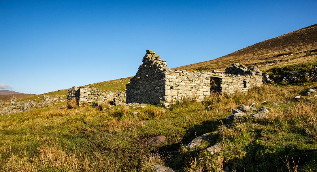 Deserted Village auf Achill Island, Co. Mayo, Irland