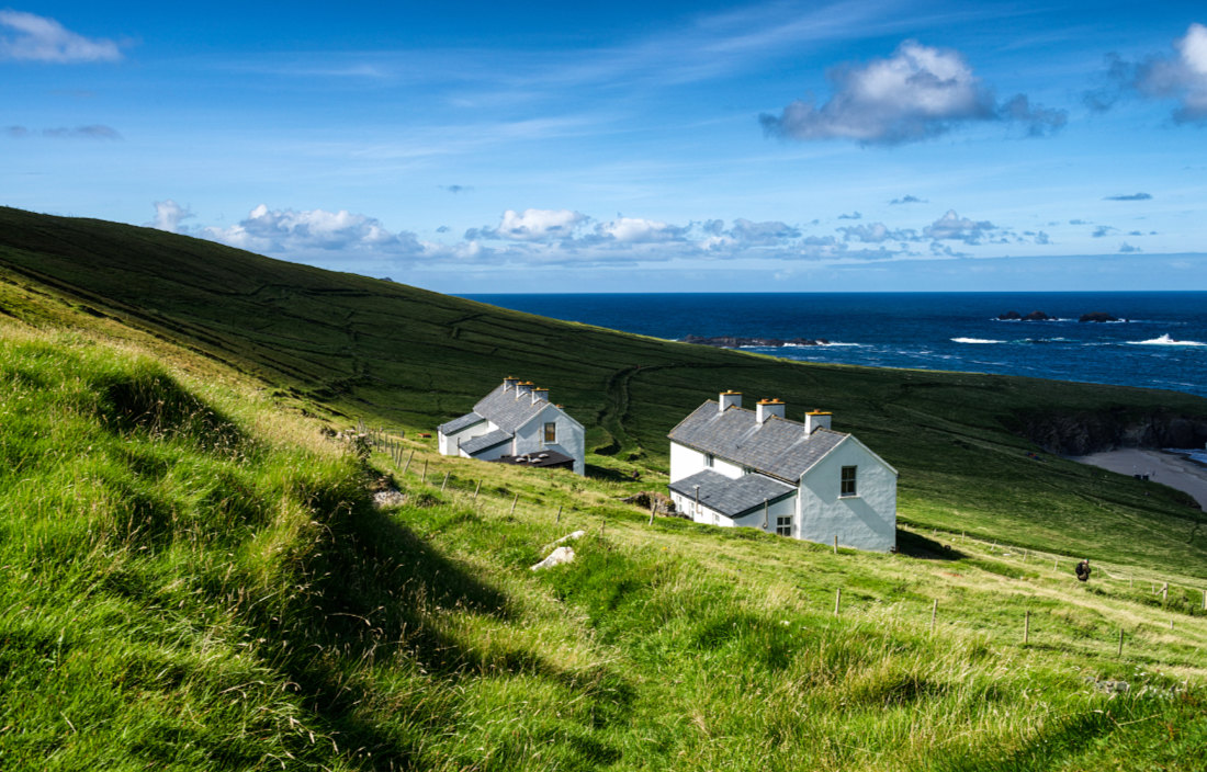 Cottages, buildings and ruins - the old village on Great Blasket Island, Co. Kerry, Ireland