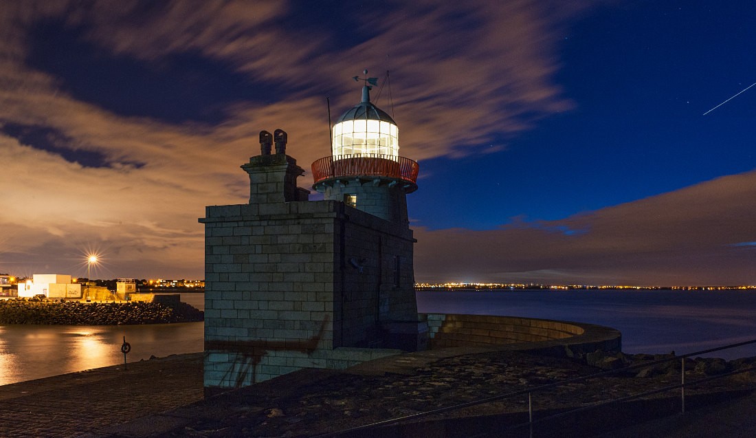 Howth Lighthouse at night, Co. Dublin, Ireland