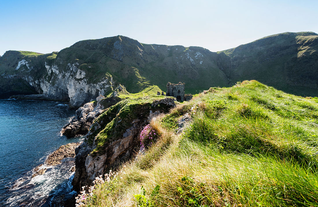 Kinbane Castle in Co. Antrim, Nordirland