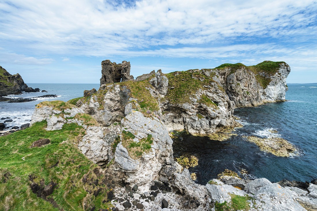 Kinbane Castle in County Antrim, Northern Ireland