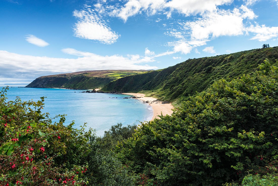 Kinnagoe Bay auf der Inishowen Halbinsel, Co. Donegal, Irland