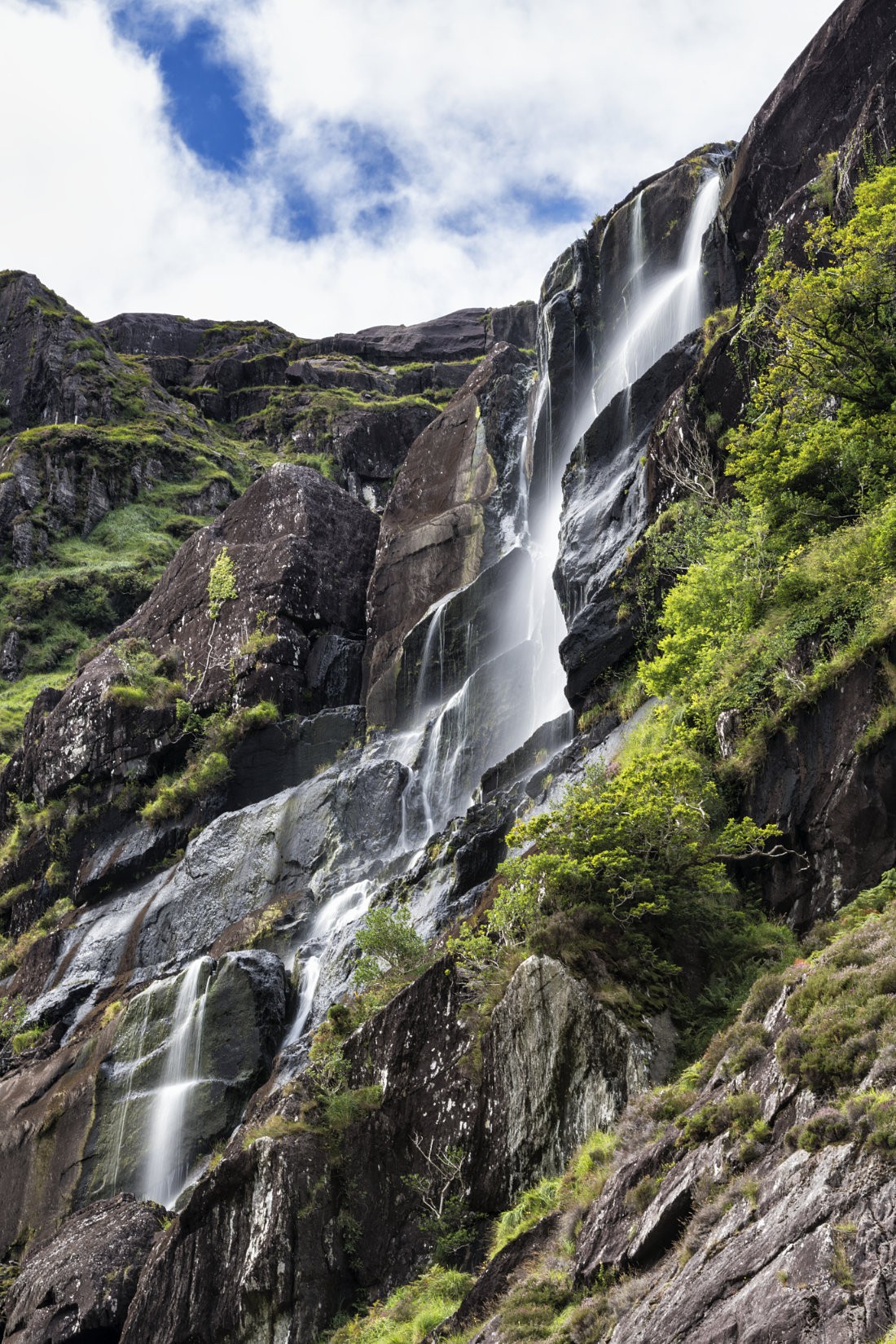 The Mare's Tail Wasserfall auf der Beara Halbinsel, Co. Cork, Irland