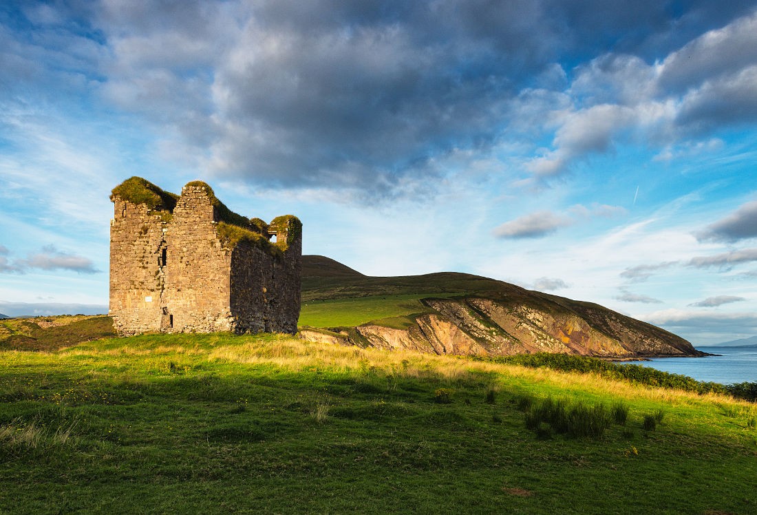 Minard Castle auf der Dingle Halbinsel, Co. Kerry, Irland