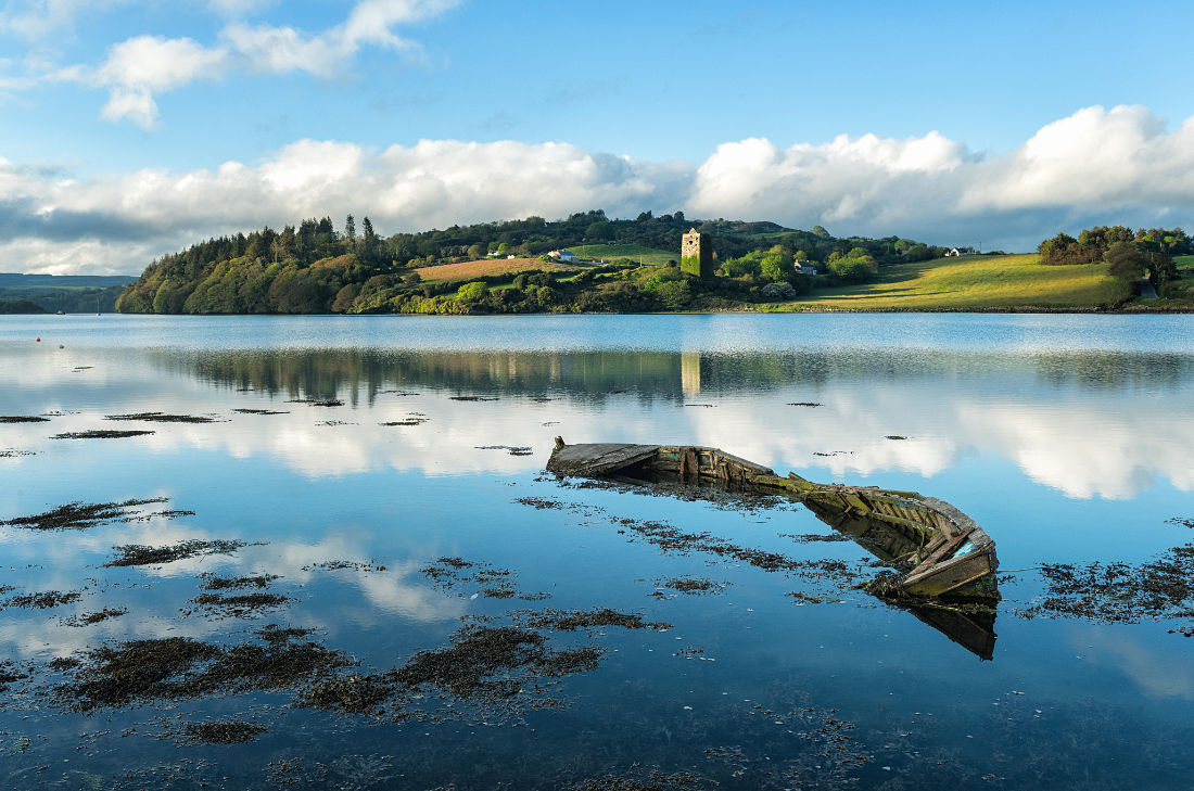 Wreck at Reen Pier in Castlehaven Bay, Co. Cork, Ireland