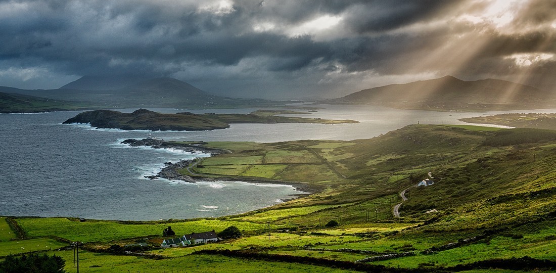 Cromwell Point Lighthouse auf Valentia Island, Co. Kerry, Irland